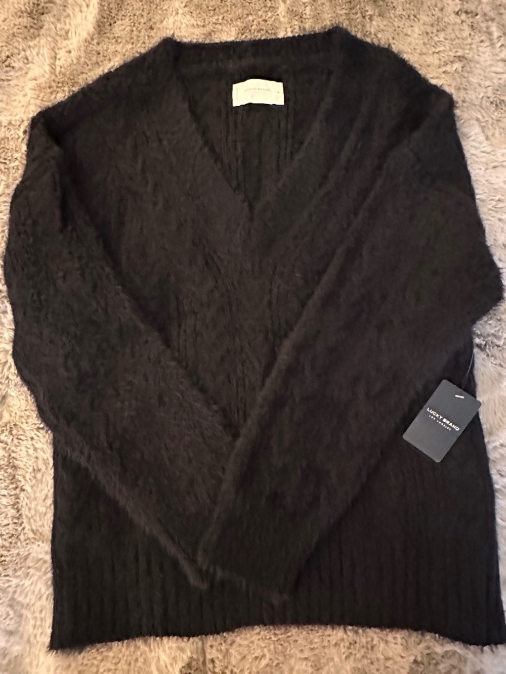 Lucky Brand Eyelash V-Neck Sweater- NWOT